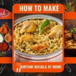 How to make biryani masala at home with whole spices including cardamom cinnamon cloves coriander seeds on wooden table
