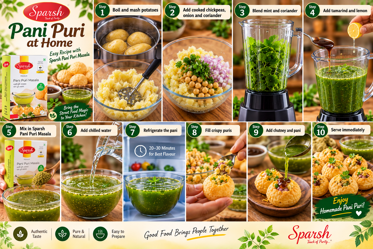 steps for pani puri make at home