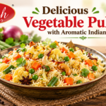 Easy Vegetable Pulao Recipe With Aromatic Indian Spices 3 Homemade vegetable pulao with basmati rice, carrots, green peas and aromatic Indian spices.
